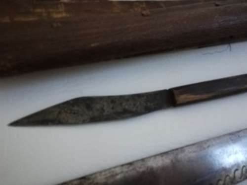 Rare large 68cm in length sword with cover hand carved with smaller knife bid for both!!!!!!