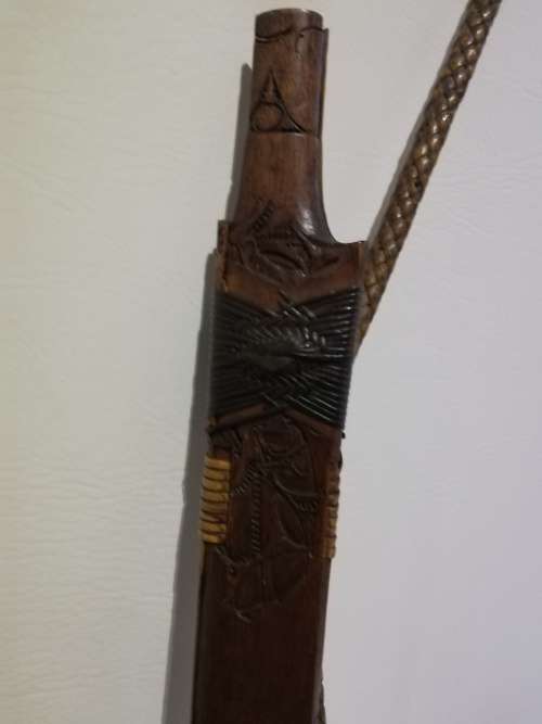 Rare large 68cm in length sword with cover hand carved with smaller knife bid for both!!!!!!
