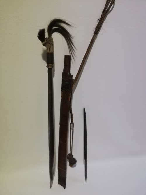 Rare large 68cm in length sword with cover hand carved with smaller knife bid for both!!!!!!