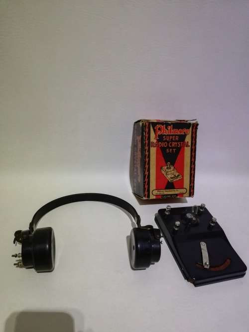 RARE philmore super crystal set made in the USA with headset bid for all!!!!!