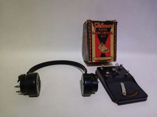 RARE philmore super crystal set made in the USA with headset bid for all!!!!!