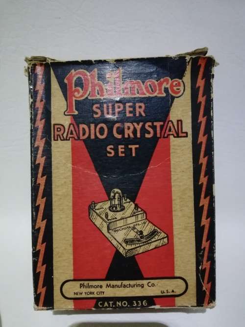 RARE philmore super crystal set made in the USA with headset bid for all!!!!!