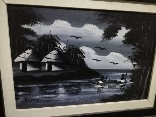 Beautiful Original oil on board painting by T. Kavita size 47cm x 60cm