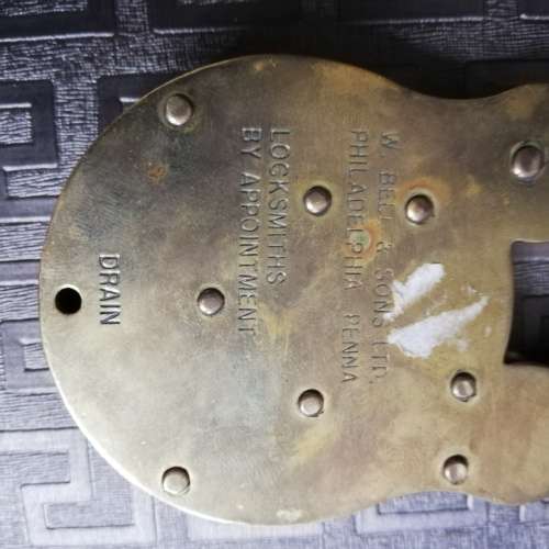Rare USN lock made by W. BELL and Sons Ltd Philadelphia looks works with key!!!!
