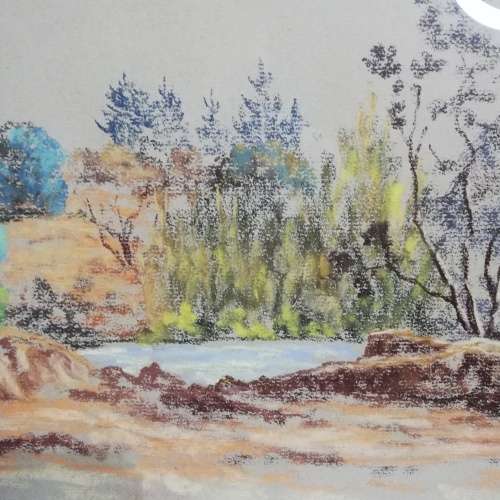 PASTEL SIGNED BY ARTIST BEAUTIFUL PIECE RONALD HOPE!!!