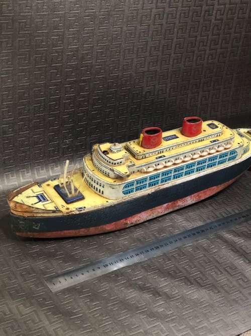 RARE 56cm LARGE SHIP MADE IN JAPAN  TIN TOY !!!!!