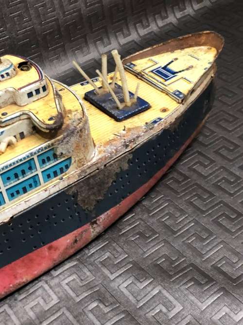 RARE 56cm LARGE SHIP MADE IN JAPAN  TIN TOY !!!!!