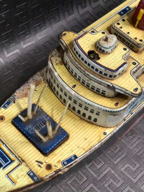 RARE 56cm LARGE SHIP MADE IN JAPAN  TIN TOY !!!!!