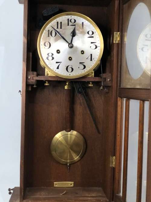 BEAUTIFUL VINTAGE SUPER LARGE CLOCK H.O.C MAKE MADE IN WURTTEMBERG GERMANY NOT TESTED!!!!