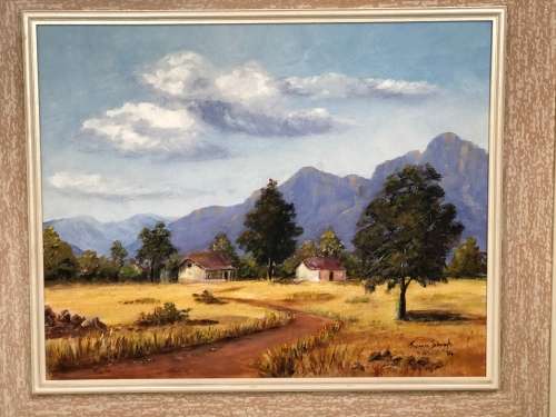 BEAUTIFUL OIL ON BOARD PAINTING SIGNED BY THERESA SCHNUGH 1974 SIZE 73CM X 63CM !!!!!!!