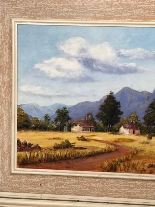 BEAUTIFUL OIL ON BOARD PAINTING SIGNED BY THERESA SCHNUGH 1974 SIZE 73CM X 63CM !!!!!!!