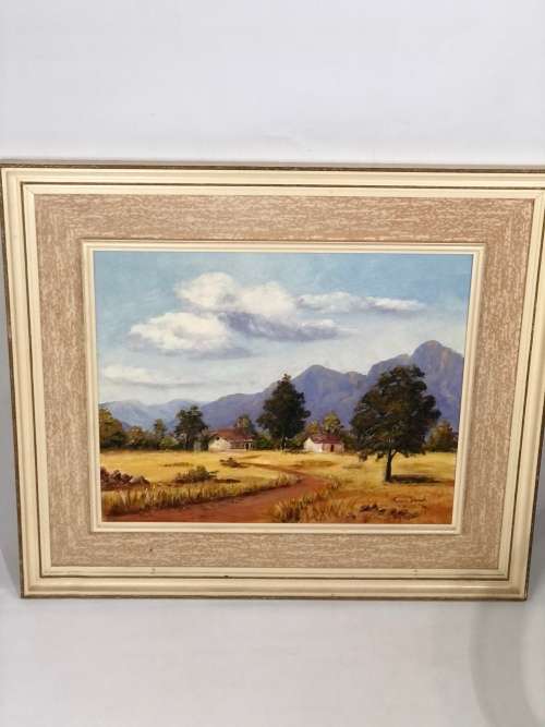 BEAUTIFUL OIL ON BOARD PAINTING SIGNED BY THERESA SCHNUGH 1974 SIZE 73CM X 63CM !!!!!!!