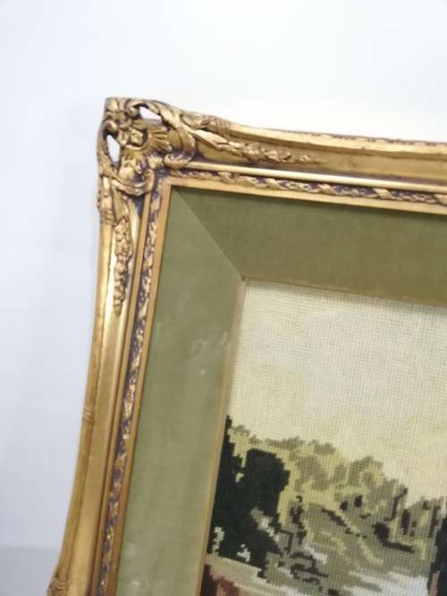 Absolutely stunning Mona Lisa tapestry with solid gold wooden frame size 67cm x 77cm!!!!