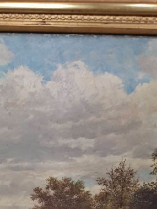 ANTIQUE PAINTING OIL ON CONVASE LARGE NOT SIGNED BUT BACK PAPER SAYSB NO2 JOHN ANDERSON STUNNING!!!!