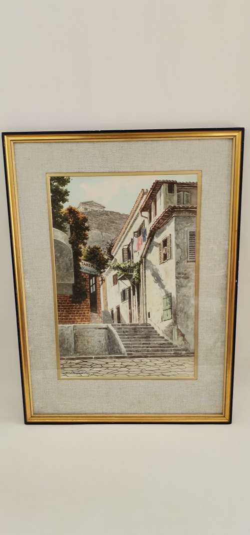 Beautiful Original watercolor by DEMETRIUS VASSILIOU SIGNED 70CM C 50CM!!!!!