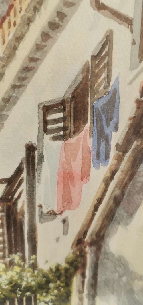 Beautiful Original watercolor by DEMETRIUS VASSILIOU SIGNED 70CM C 50CM!!!!!