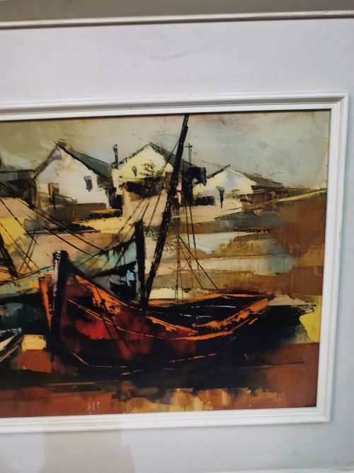 VINTAGE  print of ships size 89cm x 54cm!!!