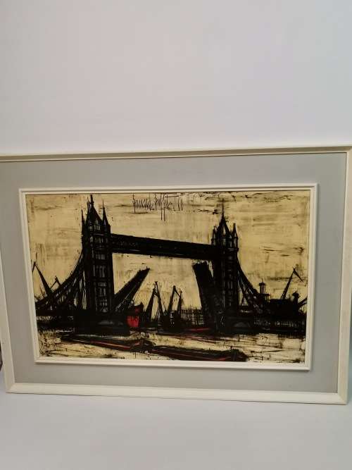 Large because vintage print in wooden frame size 97cm x 69cm