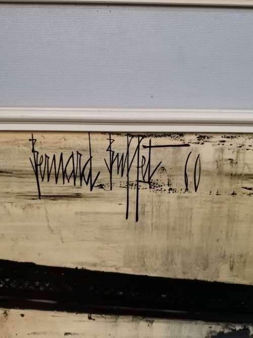 Large because vintage print in wooden frame size 97cm x 69cm