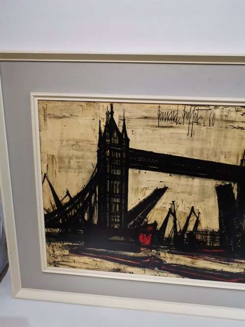 Large because vintage print in wooden frame size 97cm x 69cm