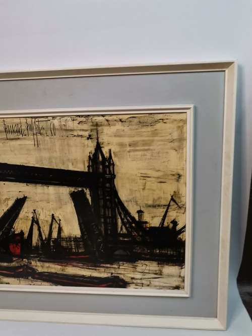 Large because vintage print in wooden frame size 97cm x 69cm