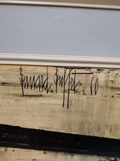 Large because vintage print in wooden frame size 97cm x 69cm