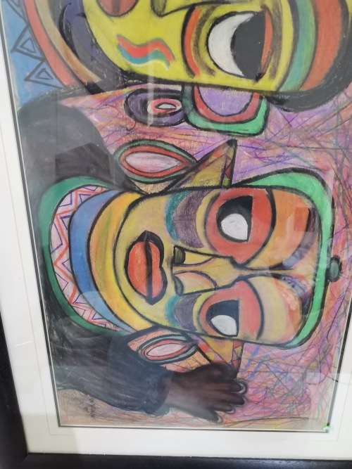 MASSIVE PASTEL SIGNED BY TM MAFENCKA 1997 SIZE 70CM C 147CM SUPER LARGE