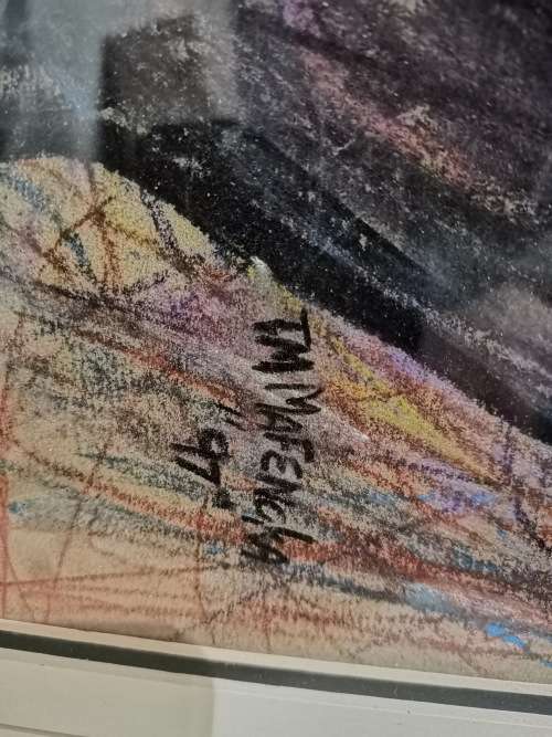 MASSIVE PASTEL SIGNED BY TM MAFENCKA 1997 SIZE 70CM C 147CM SUPER LARGE