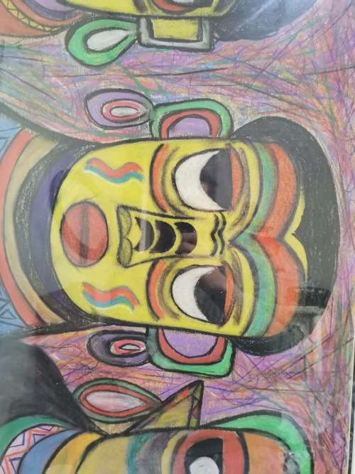 MASSIVE PASTEL SIGNED BY TM MAFENCKA 1997 SIZE 70CM C 147CM SUPER LARGE