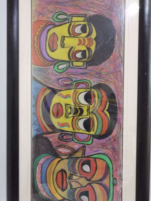 MASSIVE PASTEL SIGNED BY TM MAFENCKA 1997 SIZE 70CM C 147CM SUPER LARGE