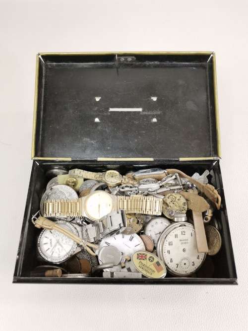 Collection of vintage coins and watches bid for all in box!!!!