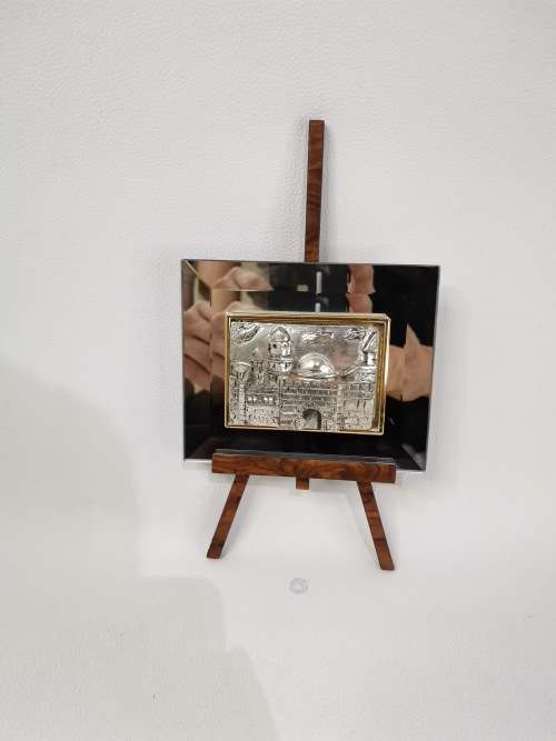 Silver piece made by Israel artist Saad missing one wooden let to stand  up!!!