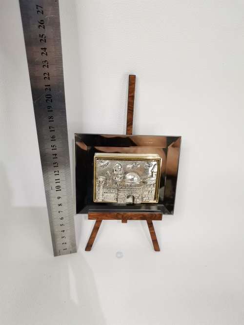 Silver piece made by Israel artist Saad missing one wooden let to stand  up!!!