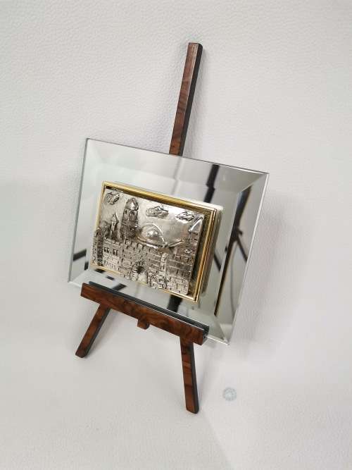 Silver piece made by Israel artist Saad missing one wooden let to stand  up!!!