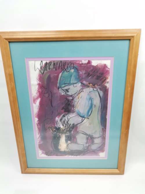 STUNNING ARCYLIC PAINTING SIGNED BERNARD SIZE 60CM X 47 CM!!!