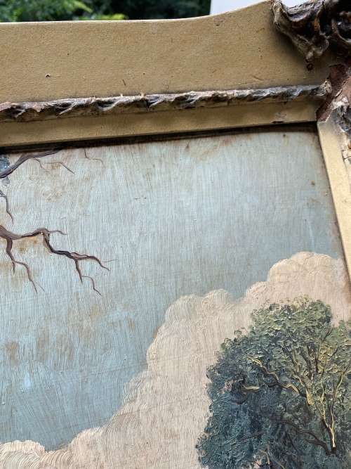 ORIGINAL OIL ON BOARD PAINTING SIGNED L.ALBERTYN SIZE 64C X 89CM HAS DAMAGES !!!!