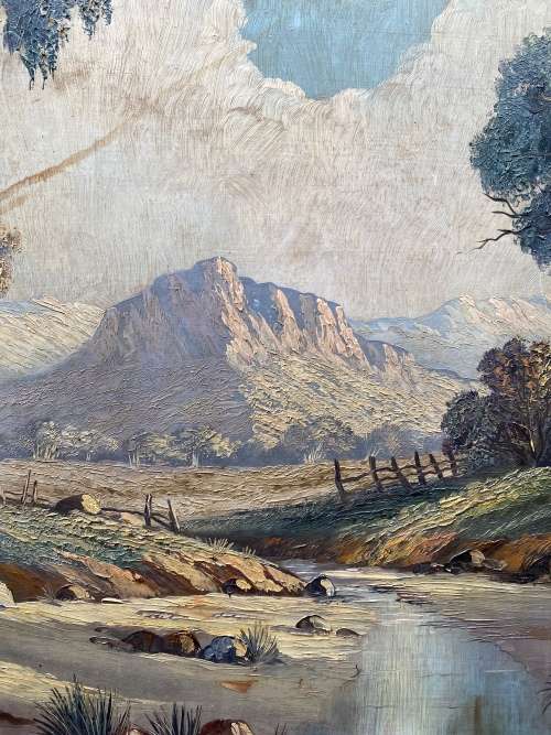 ORIGINAL OIL ON BOARD PAINTING SIGNED L.ALBERTYN SIZE 64C X 89CM HAS DAMAGES !!!!