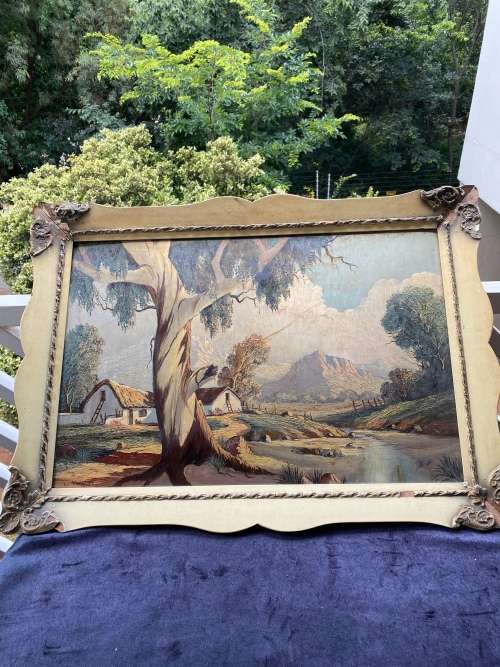 ORIGINAL OIL ON BOARD PAINTING SIGNED L.ALBERTYN SIZE 64C X 89CM HAS DAMAGES !!!!
