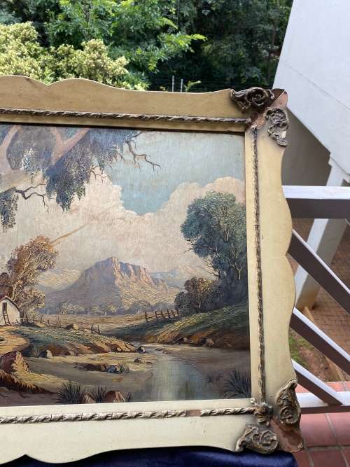 ORIGINAL OIL ON BOARD PAINTING SIGNED L.ALBERTYN SIZE 64C X 89CM HAS DAMAGES !!!!