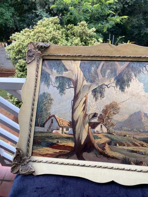 ORIGINAL OIL ON BOARD PAINTING SIGNED L.ALBERTYN SIZE 64C X 89CM HAS DAMAGES !!!!