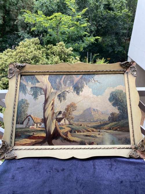 ORIGINAL OIL ON BOARD PAINTING SIGNED L.ALBERTYN SIZE 64C X 89CM HAS DAMAGES !!!!
