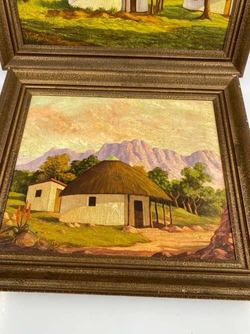 2 BEAUTIFUL OIL ON BOARD PAINTINGS SIGNED BY ARTIST BID FOR BOTH !!!!