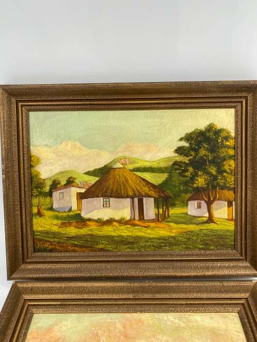 2 BEAUTIFUL OIL ON BOARD PAINTINGS SIGNED BY ARTIST BID FOR BOTH !!!!