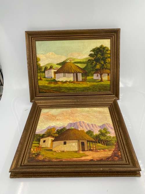 2 BEAUTIFUL OIL ON BOARD PAINTINGS SIGNED BY ARTIST BID FOR BOTH !!!!