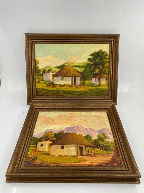 2 BEAUTIFUL OIL ON BOARD PAINTINGS SIGNED BY ARTIST BID FOR BOTH !!!!