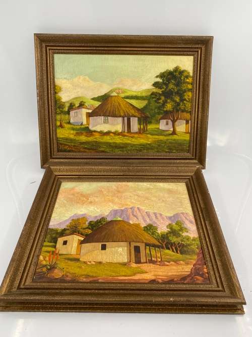 2 BEAUTIFUL OIL ON BOARD PAINTINGS SIGNED BY ARTIST BID FOR BOTH !!!!