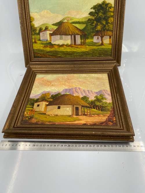 2 BEAUTIFUL OIL ON BOARD PAINTINGS SIGNED BY ARTIST BID FOR BOTH !!!!