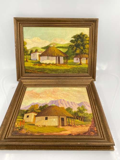 2 BEAUTIFUL OIL ON BOARD PAINTINGS SIGNED BY ARTIST BID FOR BOTH !!!!