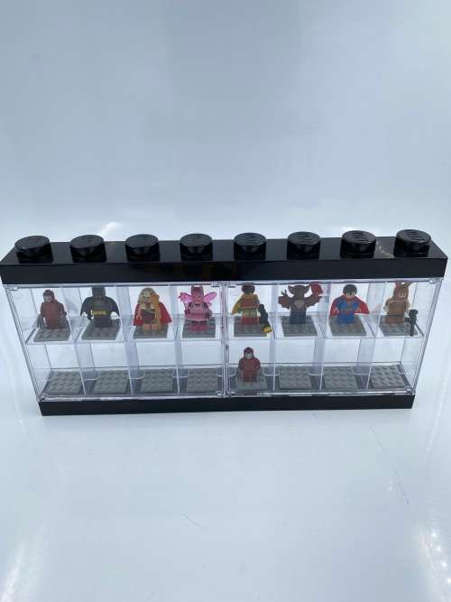 LARGE LEGO DISPLAY CASE WITH COLLECTION OF FIGURES BID FOR ALL !!!!