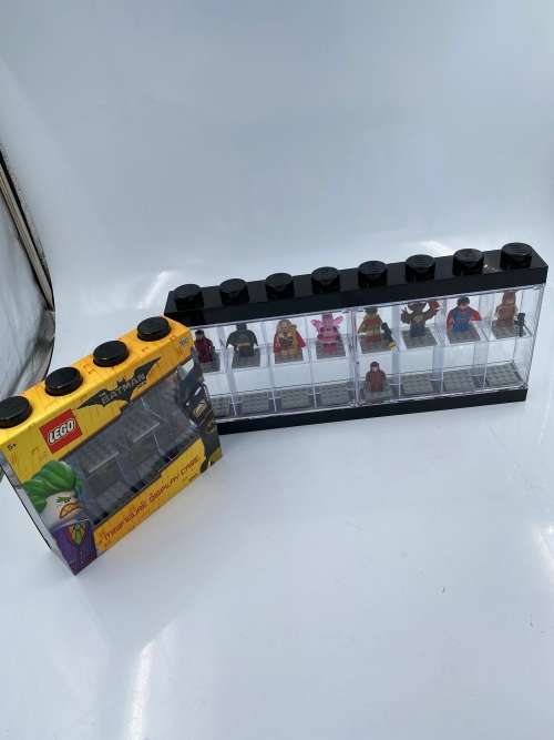 LARGE LEGO DISPLAY CASE WITH COLLECTION OF FIGURES BID FOR ALL !!!!